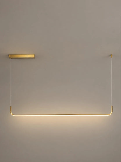 LINARIA KLV-101-0257 Κρεμαστό Φωτιστικό Οροφής LED 36W 3600lm 180° AC 220-240V IP20 Ρυθμιζόμενο Λευκό CCT με Χειριστήριο από 2700K έως 6000K Dimmable - Lumileds SMD Chip - Χρυσό Πλατίνα - Μ120 x Π2 x Υ10