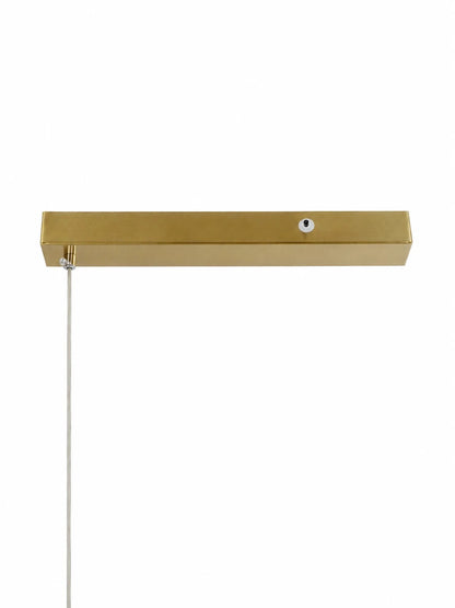 LINARIA KLV-101-0257 Κρεμαστό Φωτιστικό Οροφής LED 36W 3600lm 180° AC 220-240V IP20 Ρυθμιζόμενο Λευκό CCT με Χειριστήριο από 2700K έως 6000K Dimmable - Lumileds SMD Chip - Χρυσό Πλατίνα - Μ120 x Π2 x Υ10