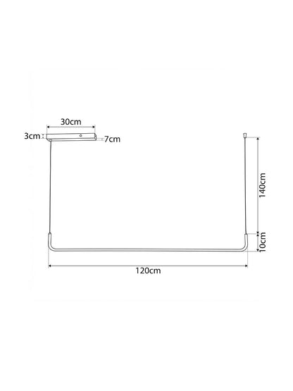 LINARIA KLV-101-0257 Κρεμαστό Φωτιστικό Οροφής LED 36W 3600lm 180° AC 220-240V IP20 Ρυθμιζόμενο Λευκό CCT με Χειριστήριο από 2700K έως 6000K Dimmable - Lumileds SMD Chip - Χρυσό Πλατίνα - Μ120 x Π2 x Υ10
