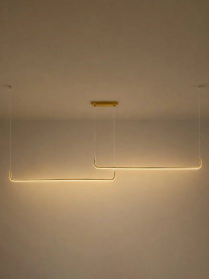 LINARIA KLV-101-0260-V2 LED Pendant Ceiling Light 72W 7200lm 180° AC 220-240V IP20 Adjustable CCT White with Remote Control from 2700K to 6000K Dimmable - Lumileds SMD Chip - Brushed Satin Gold - L212 x W4 x H20