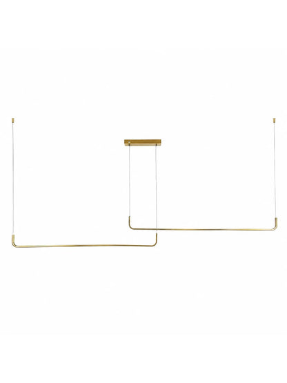 LINARIA KLV-101-0260-V2 LED Pendant Ceiling Light 72W 7200lm 180° AC 220-240V IP20 Adjustable CCT White with Remote Control from 2700K to 6000K Dimmable - Lumileds SMD Chip - Brushed Satin Gold - L212 x W4 x H20