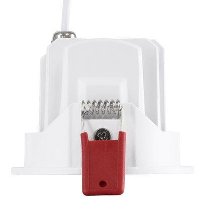 LEO KLV-101-0312 Recessed Adjustable Downlight Spotlight with Honeycomb Anti-Glare Reflector LED 10W 1250lm 38° AC 220-240V IP20 Warm White 2700K - Bridgelux COB Chip & TÜV SÜD Driver - White & Matte Black - L8.5 x W8.5 x H6.6 / Cutout 7.5cm