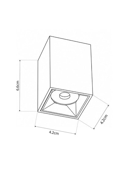 LUMINAR KLV-101-0323 Φωτιστικό Downlight Σποτ LED 3W 405lm 36° AC 220-240V IP20 Θερμό Λευκό 2700K - Osram SMD Chip & TÜV SÜD Driver - Μαύρο Ματ - Μ4.2 x Π4.2 x Υ6.6