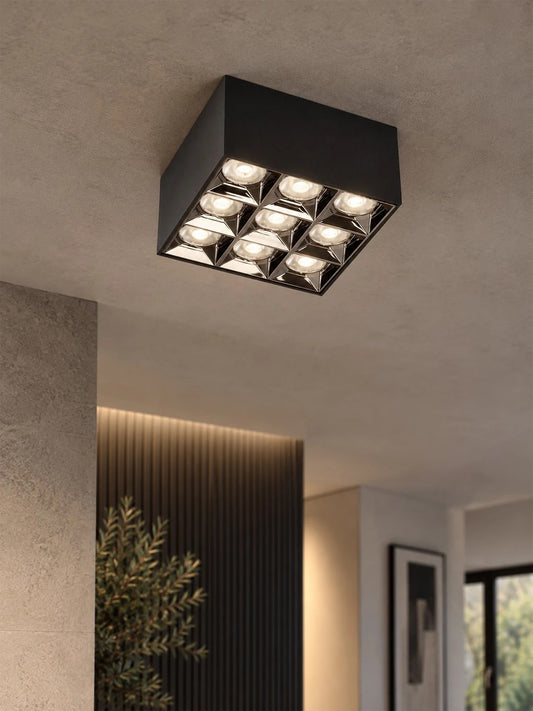 LUMINAR KLV-101-0341 Φωτιστικό Downlight Σποτ LED 30W 4200lm 36° AC 220-240V IP20 Φυσικό Λευκό 4500K - Osram SMD Chip & TÜV SÜD Driver - Μαύρο Ματ - Μ12 x Π12 x Υ6.6
