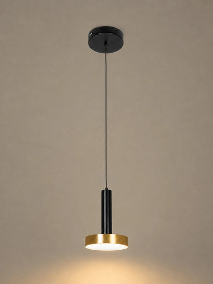ZANE KLV-101-0349 Κρεμαστό Φωτιστικό Οροφής LED 18W 1800lm 120° AC 220-240V IP20 Ρυθμιζόμενο Λευκό CCT με Χειριστήριο από 2700K έως 6000K Dimmable - Lumileds SMD Chip - Σατινέ Χρυσό Βούρτσας & Μαύρο Ματ - Μ15 x Π15 x Υ20
