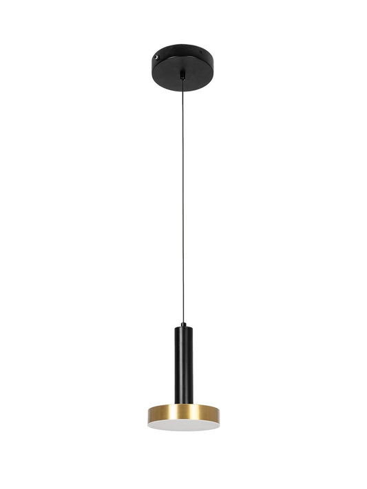 ZANE KLV-101-0349 Κρεμαστό Φωτιστικό Οροφής LED 18W 1800lm 120° AC 220-240V IP20 Ρυθμιζόμενο Λευκό CCT με Χειριστήριο από 2700K έως 6000K Dimmable - Lumileds SMD Chip - Σατινέ Χρυσό Βούρτσας & Μαύρο Ματ - Μ15 x Π15 x Υ20