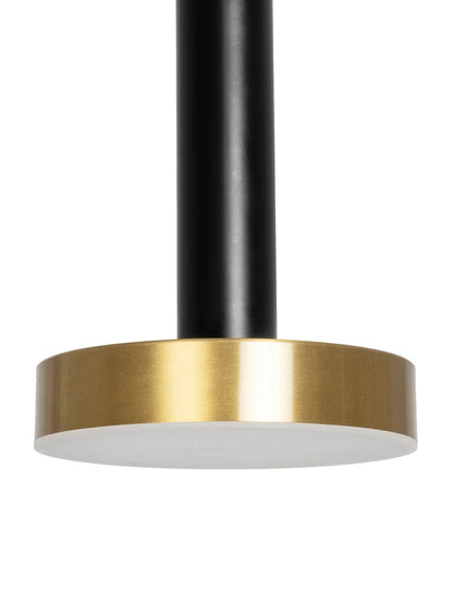 ZANE KLV-101-0349 Κρεμαστό Φωτιστικό Οροφής LED 18W 1800lm 120° AC 220-240V IP20 Ρυθμιζόμενο Λευκό CCT με Χειριστήριο από 2700K έως 6000K Dimmable - Lumileds SMD Chip - Σατινέ Χρυσό Βούρτσας & Μαύρο Ματ - Μ15 x Π15 x Υ20