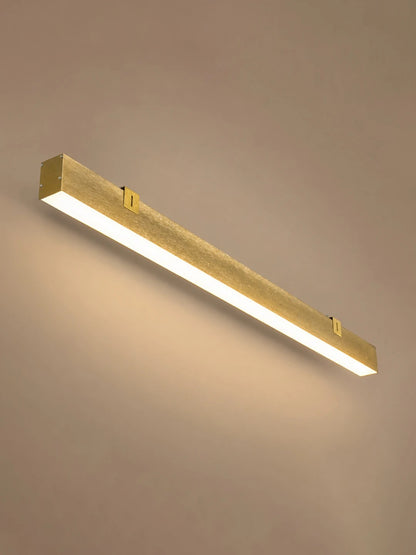 ORION KLV-101-0364-V3 Γραμμικό Φωτιστικό Τοίχου / Απλίκα LED 72W 7200lm 120° AC 220-240V IP20 Ρυθμιζόμενο Λευκό CCT με Χειριστήριο από 2700K έως 6000K Dimmable - Lumileds SMD Chip - Σατινέ Χρυσό Βούρτσας - Μ120 x Π5 x Υ7