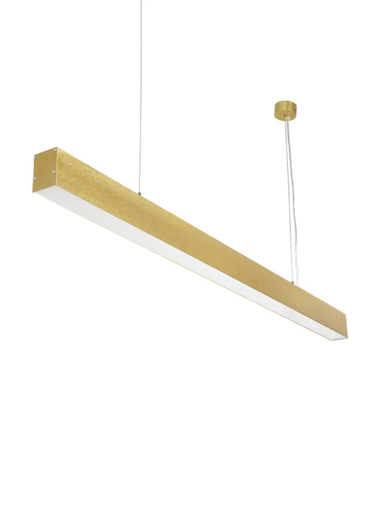 ORION KLV-101-0364 Γραμμικό Κρεμαστό Φωτιστικό Οροφής LED 72W 7200lm 120° AC 220-240V IP20 Ρυθμιζόμενο Λευκό CCT με Χειριστήριο από 2700K έως 6000K Dimmable - Lumileds SMD Chip - Σατινέ Χρυσό Βούρτσας - Μ120 x Π5 x Υ7