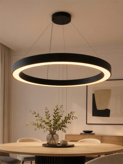 RA KLV-101-0369 Κρεμαστό Φωτιστικό Οροφής LED 100W 10000lm 120° AC 220-240V IP20 Ρυθμιζόμενο Λευκό CCT με Χειριστήριο από 2700K έως 6000K Dimmable - Lumileds SMD Chip - Μαύρο Ματ - Μ120 x Π120 x Υ8