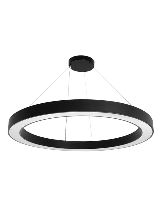 RA KLV-101-0369 Κρεμαστό Φωτιστικό Οροφής LED 100W 10000lm 120° AC 220-240V IP20 Ρυθμιζόμενο Λευκό CCT με Χειριστήριο από 2700K έως 6000K Dimmable - Lumileds SMD Chip - Μαύρο Ματ - Μ120 x Π120 x Υ8