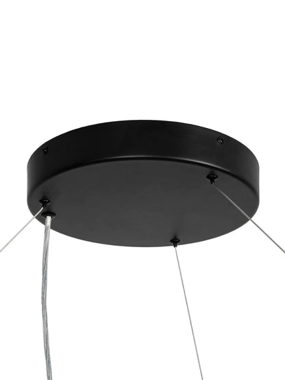 RA KLV-101-0369 Κρεμαστό Φωτιστικό Οροφής LED 100W 10000lm 120° AC 220-240V IP20 Ρυθμιζόμενο Λευκό CCT με Χειριστήριο από 2700K έως 6000K Dimmable - Lumileds SMD Chip - Μαύρο Ματ - Μ120 x Π120 x Υ8