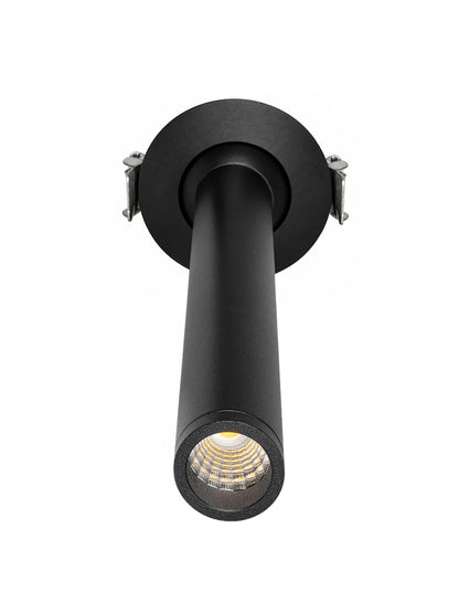 DALE KLV-101-0386 Recessed Adjustable LED Downlight Spot 5W 625lm 38° AC 220-240V IP20 Warm White 2700K - Bridgelux COB Chip & TÜV SÜD Driver - Matte Black - L6.4 x W6.4 x H20 / Cutout 5.5cm