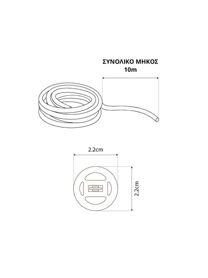 GLOWFLEX KLV-101-0514 Neon Flex LED Strip with Braided Fabric Coating 14W/m 840lm/m 360° DC 24V Waterproof IP65 120 x SMD5054 Chip/m Multicolor RGB+WW Dimmable - Sanan SMD Chip - L1000 x W2.2 x H2.2 - 10-Meter Roll
