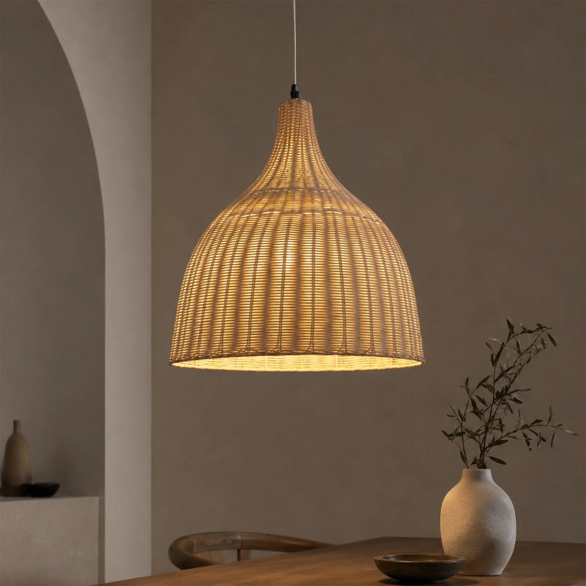 BAHAMAS KLV-102-0002 Pendant Ceiling Light for E27 Lamp AC 220-240V IP20 - Beige - L45 x W45 x H47