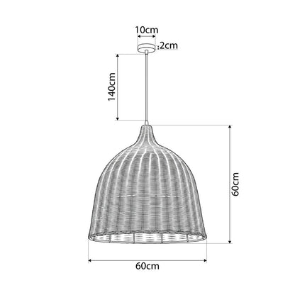 BAHAMAS KLV-102-0003 Pendant Ceiling Light for E27 Bulb AC 220-240V IP20 - Beige - L60 x W60 x H60