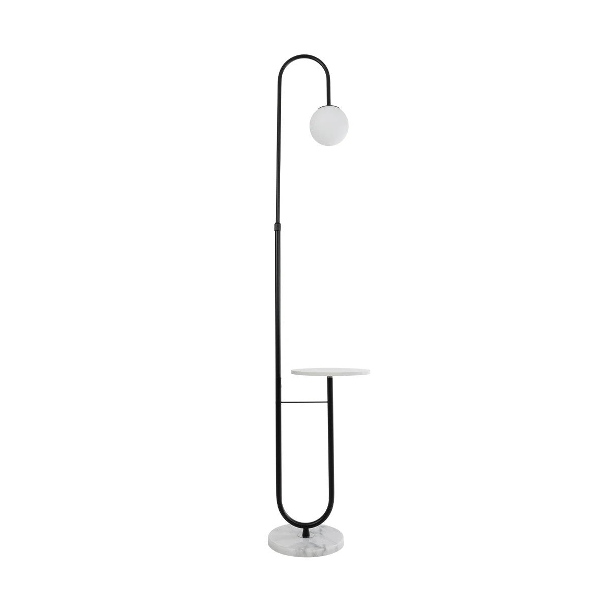 CORDELIA KLV-102-0005 Επιδαπέδιο Φωτιστικό για Λάμπα με Ντουί 1 x E27 AC 220-240V IP20 - Μαύρο Ματ & Λευκό - Μ30 x Π34 x Υ180