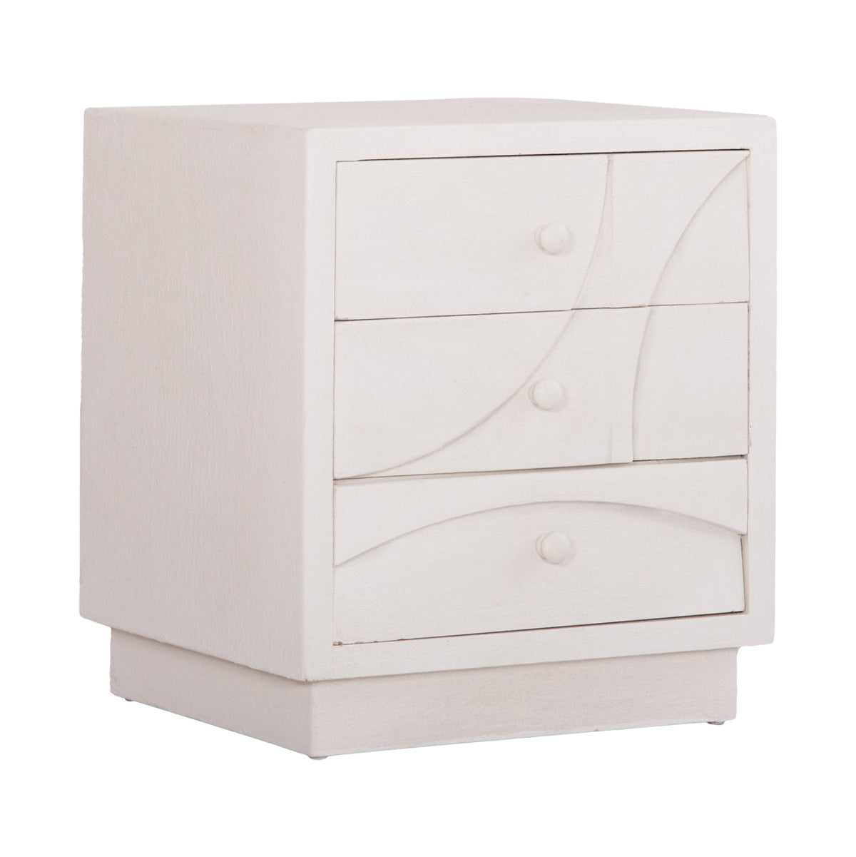 ΚΟΜΟΔΙΝΟ SANTORINI MDF ΣΕ ΥΠΟΛΕΥΚΟ ΧΡΩΜΑ 3 ΣΥΡΤΑΡIA 48x38x55,5