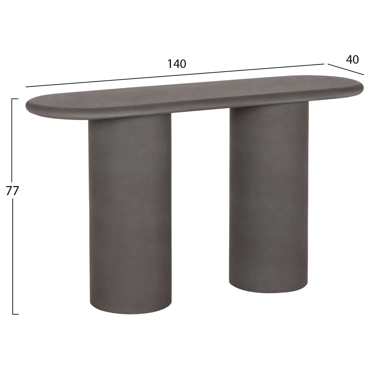ΚΟΝΣΟΛΑ KENJI FIBER CEMENT ΣΕ ΓΚΡΙ 140x40x77
