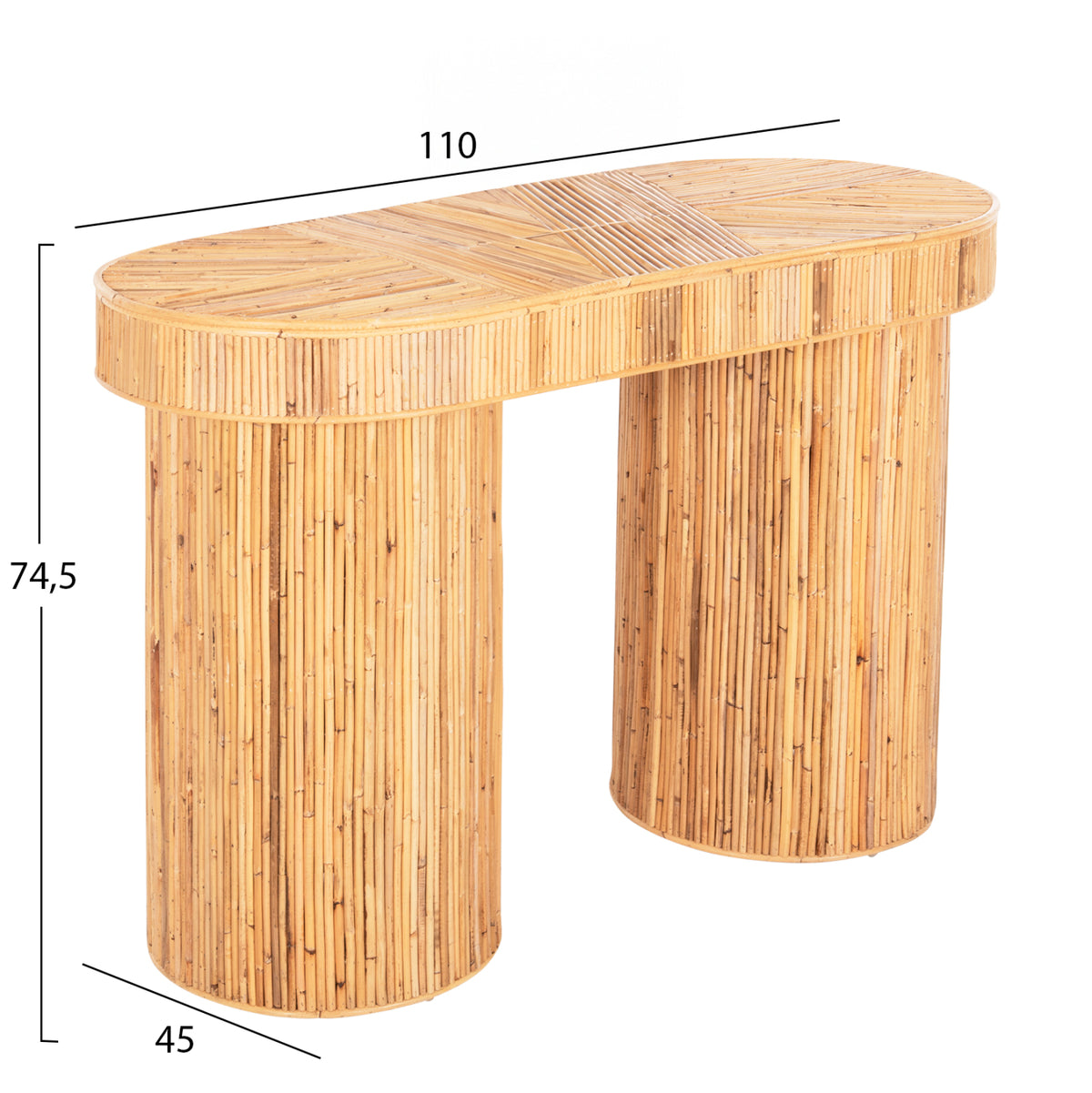 ΚΟΝΣΟΛΑ ΟΒΑΛ GATSBY ΦΥΣΙΚΟ RATTAN ΣΕ ΦΥΣΙΚΟ ΧΡΩΜΑ 110x45x74,5