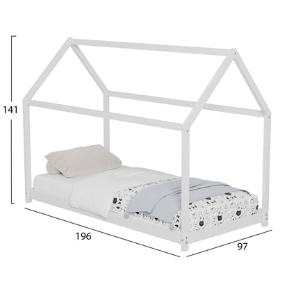ΚΡΕΒΑΤΙ ΠΑΙΔΙΚΟ PEPE τ.MONTESSORI ΞΥΛΟ ΠΕΥΚΟ ΛΕΥΚΟ 190x90εκ