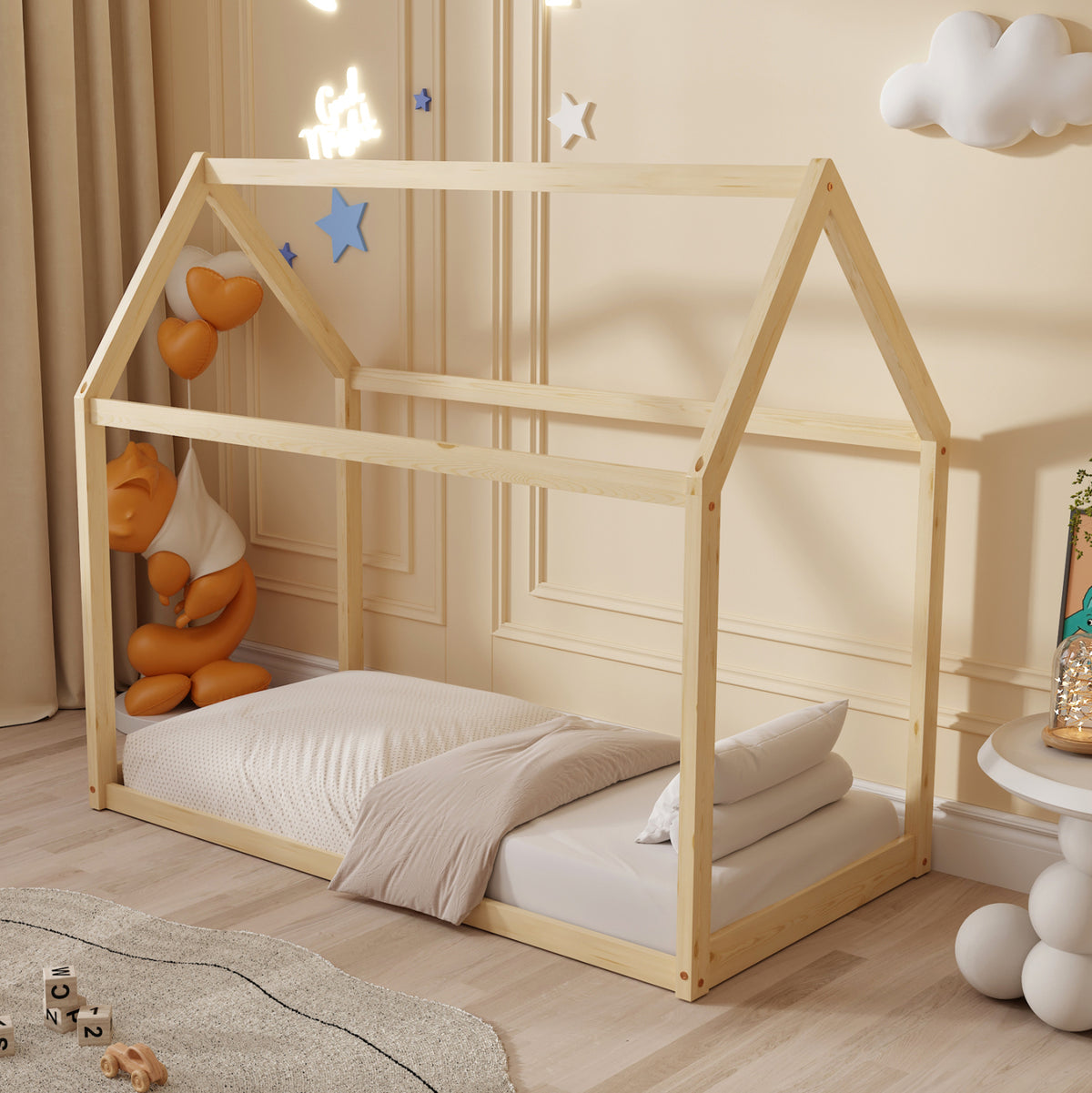ΚΡΕΒΑΤΙ ΠΑΙΔΙΚΟ PEPE τ.MONTESSORI ΞΥΛΟ ΠΕΥΚΟ ΦΥΣΙΚΟ 140x70εκ