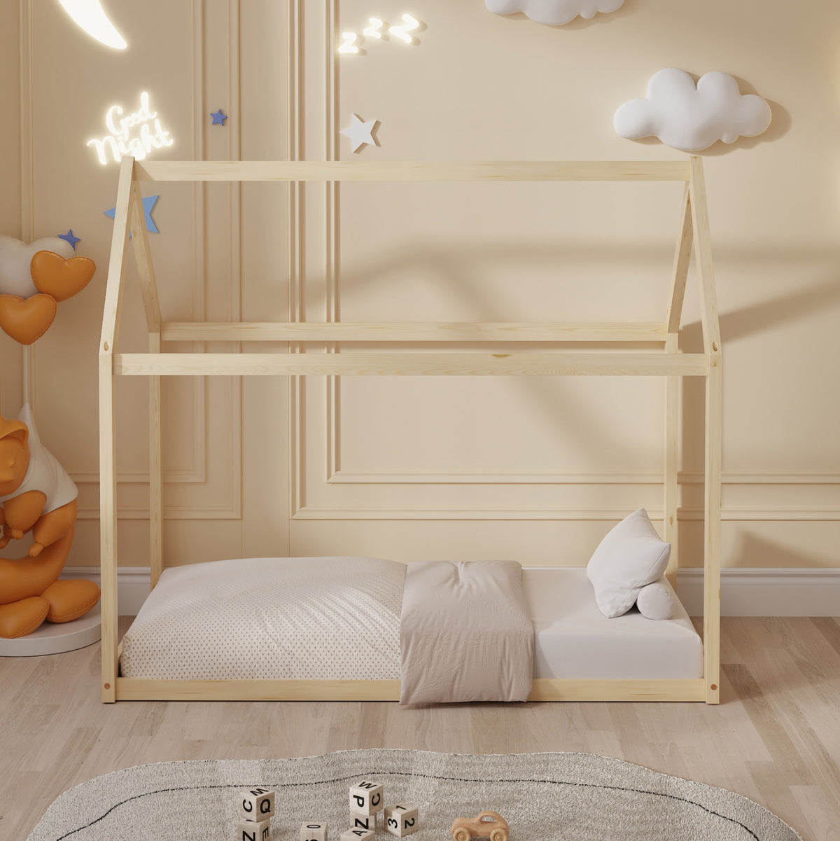 ΚΡΕΒΑΤΙ ΠΑΙΔΙΚΟ PEPE τ.MONTESSORI ΞΥΛΟ ΠΕΥΚΟ ΦΥΣΙΚΟ 140x70εκ