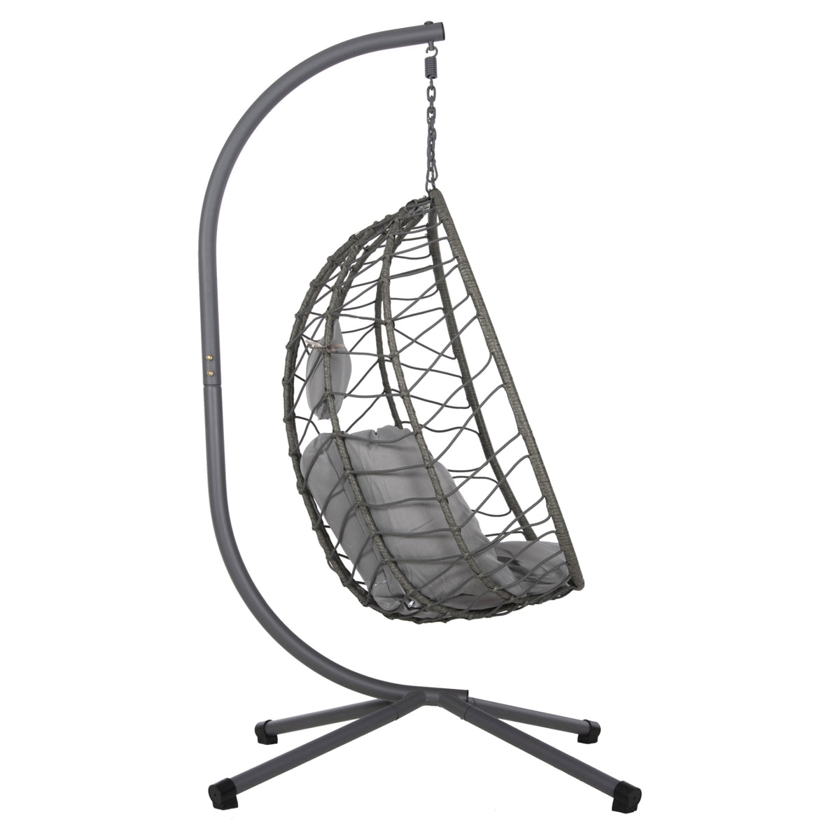 ΚΡΕΜΑΣΤΗ ΠΟΛΥΘΡΟΝΑ ΦΩΛΙΑ MILLIE ΜΕΤΑΛΛΟ ΣΥΝΘ. RATTAN ΓΚΡΙ 90x75x190