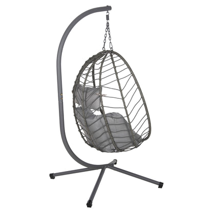 ΚΡΕΜΑΣΤΗ ΠΟΛΥΘΡΟΝΑ ΦΩΛΙΑ MILLIE ΜΕΤΑΛΛΟ ΣΥΝΘ. RATTAN ΓΚΡΙ 90x75x190