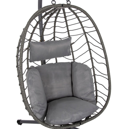 ΚΡΕΜΑΣΤΗ ΠΟΛΥΘΡΟΝΑ ΦΩΛΙΑ MILLIE ΜΕΤΑΛΛΟ ΣΥΝΘ. RATTAN ΓΚΡΙ 90x75x190