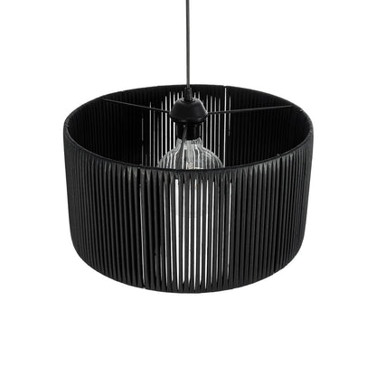 KYCLOS 203-0048 Boho Κρεμαστό Φωτιστικό Καπέλο Μονόφωτο 1 x E27 IP20 Μαύρο Rattan - M40 x Π40 x Υ90cm