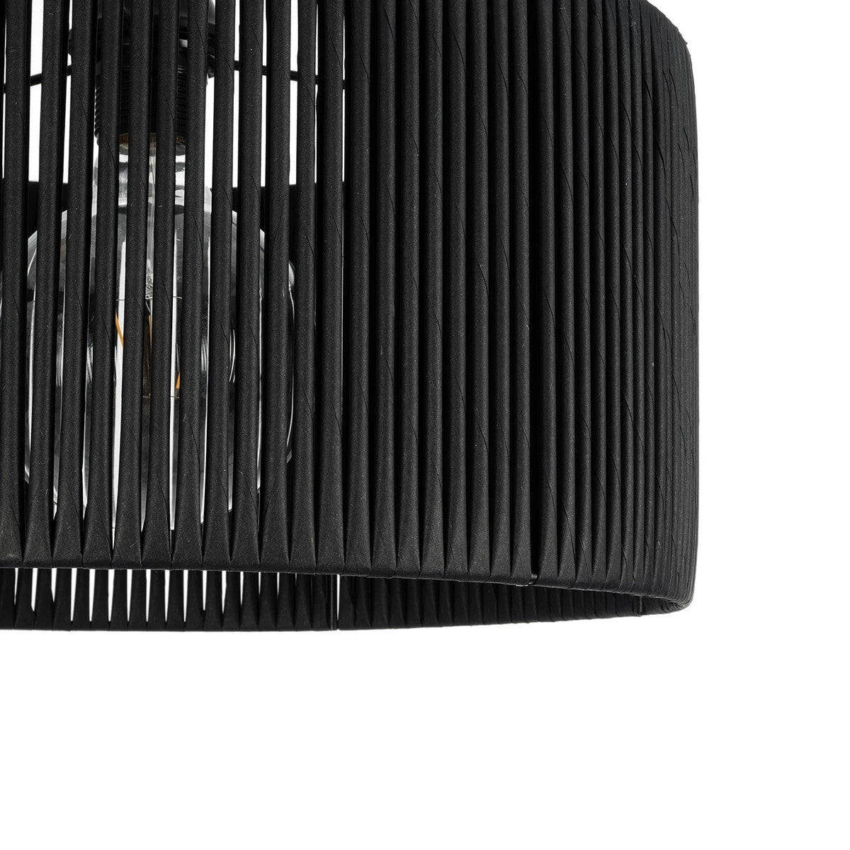 KYCLOS 203-0048 Boho Κρεμαστό Φωτιστικό Καπέλο Μονόφωτο 1 x E27 IP20 Μαύρο Rattan - M40 x Π40 x Υ90cm