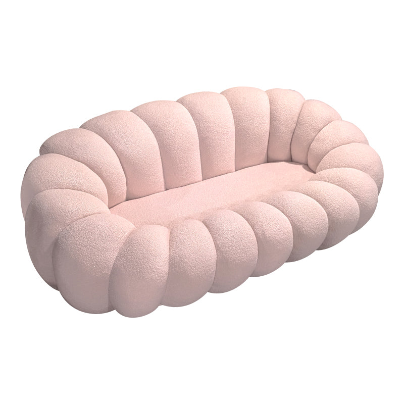 Καναπές Embrace Μπουκλέ Ύφασμα σε Ροζ Απόχρωση 180x105x65