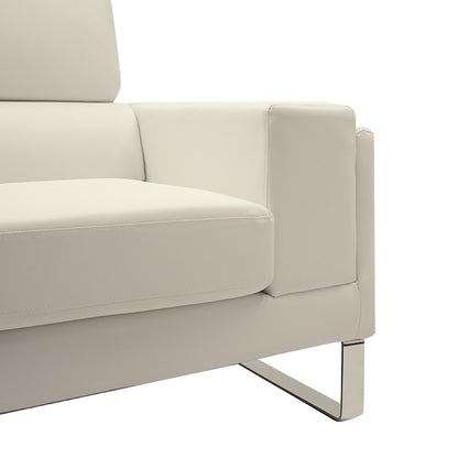 Καναπές Shea 2θέσιος PU Ivory-Inox 158x80x87