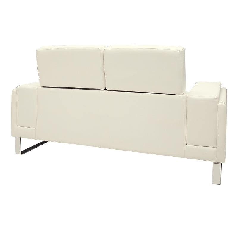 Καναπές Shea 2θέσιος PU Ivory-Inox 158x80x87