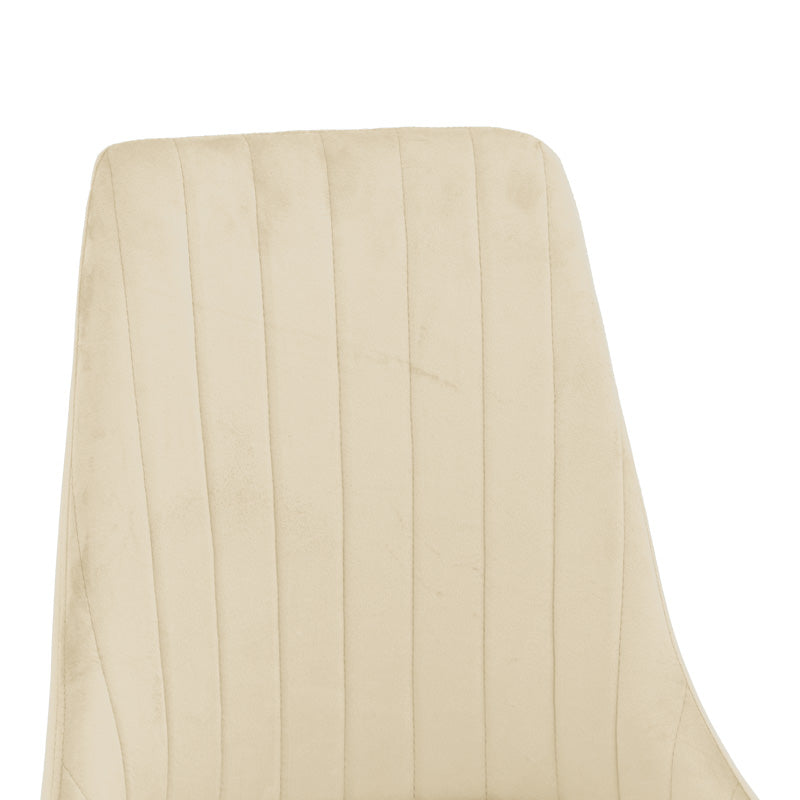 Καρέκλα Azori Μπεζ Βελούδο με Πόδι Μετάλλου σε Φυσική Απόχρωση 49x55x85