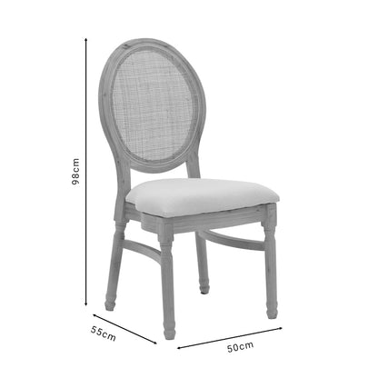 Καρέκλα Canco Φυσικό Rubberwood-Φυσικό Rattan 50x55x98