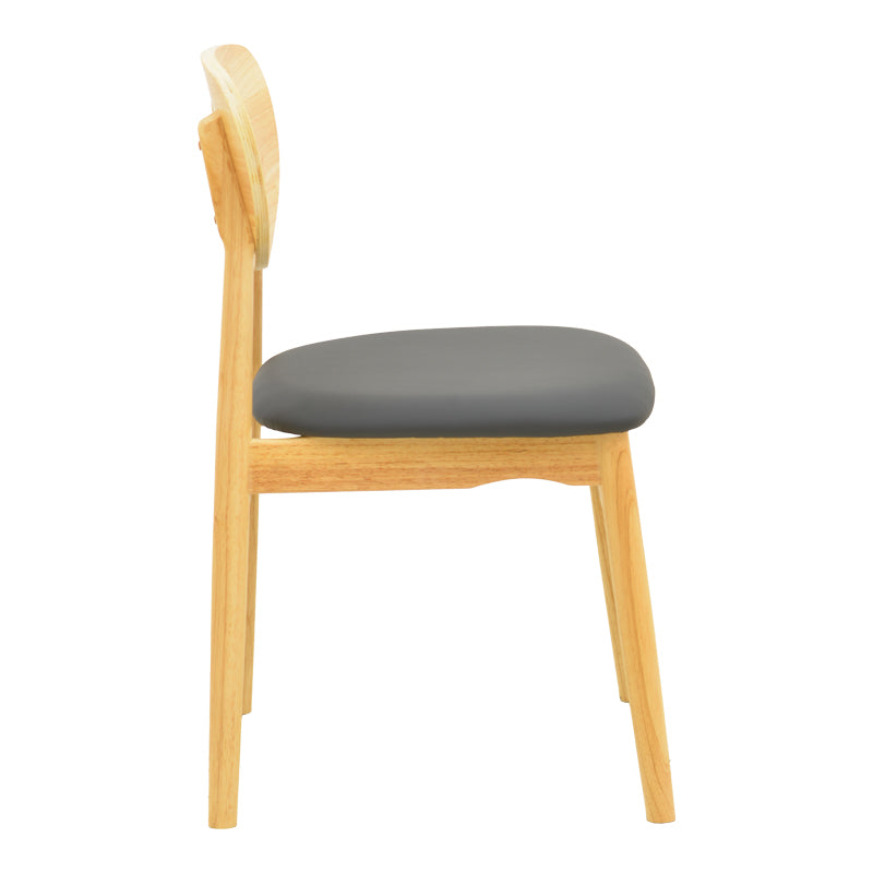 Καρέκλα Cardith Rubberwood-Plywood σε Φυσική Απόχρωση-PU Μαύρο 48x51x78