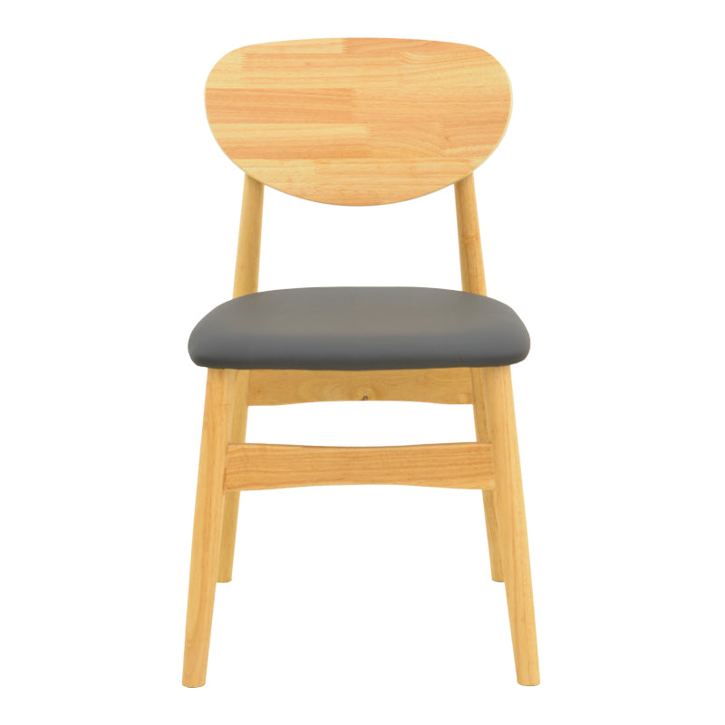 Καρέκλα Cardith Rubberwood-Plywood σε Φυσική Απόχρωση-PU Μαύρο 48x51x78