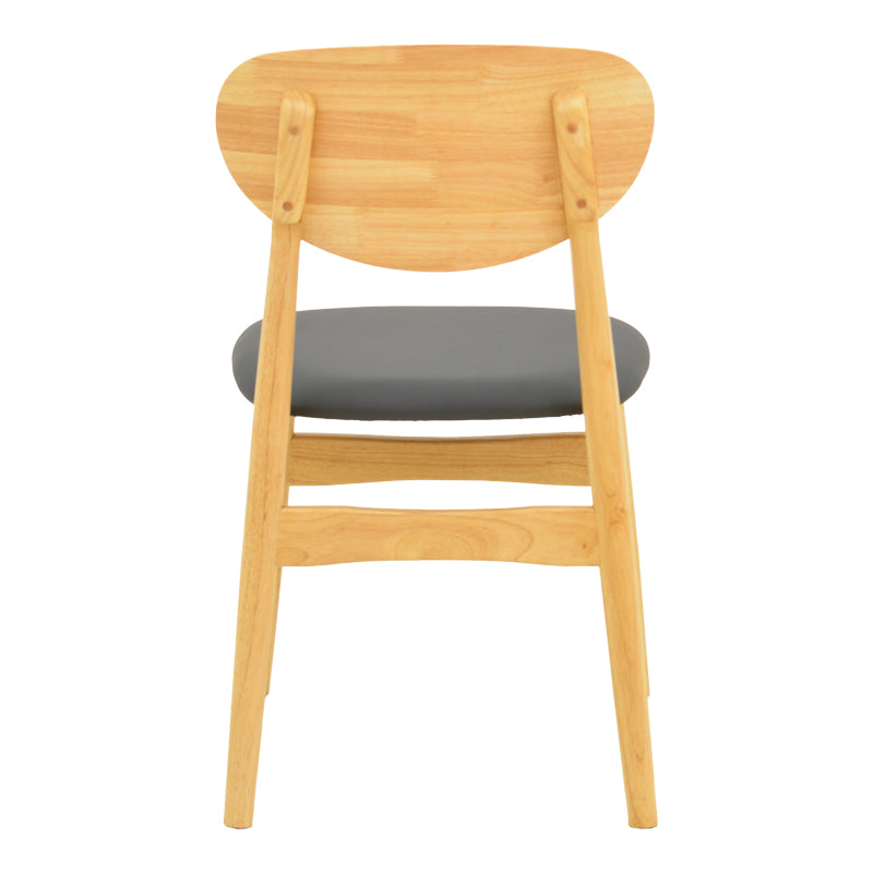 Καρέκλα Cardith Rubberwood-Plywood σε Φυσική Απόχρωση-PU Μαύρο 48x51x78