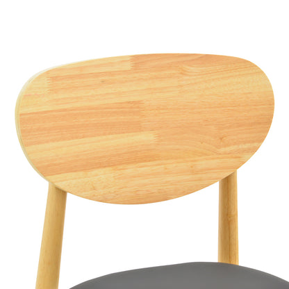 Καρέκλα Cardith Rubberwood-Plywood σε Φυσική Απόχρωση-PU Μαύρο 48x51x78