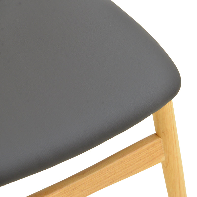 Καρέκλα Cardith Rubberwood-Plywood σε Φυσική Απόχρωση-PU Μαύρο 48x51x78
