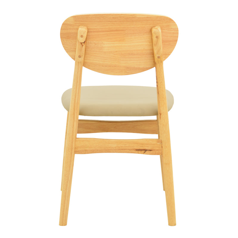 Καρέκλα Cardith Rubberwood-Plywood σε Φυσική Απόχρωση-PU Μπεζ 48x51x78