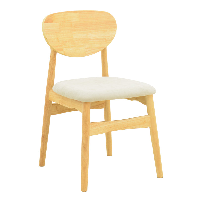 Καρέκλα Cardith Rubberwood-Plywood σε Φυσική Απόχρωση-Ύφασμα Γκρι-Μπεζ 48x51x78