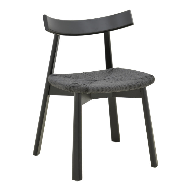 Καρέκλα Clareta Rubberwood-Σχοινί σε Μαύρη Απόχρωση 53x55x79