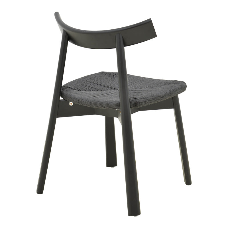 Καρέκλα Clareta Rubberwood-Σχοινί σε Μαύρη Απόχρωση 53x55x79