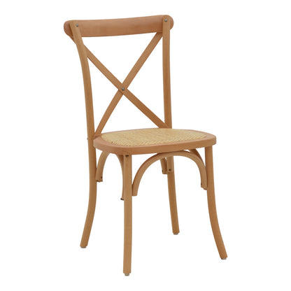 Καρέκλα Dylon Καρυδί Ξύλο Οξιάς-Έδρα Φυσικό Rattan 48x52x89