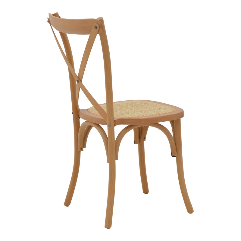 Καρέκλα Dylon Καρυδί Ξύλο Οξιάς-Έδρα Φυσικό Rattan 48x52x89