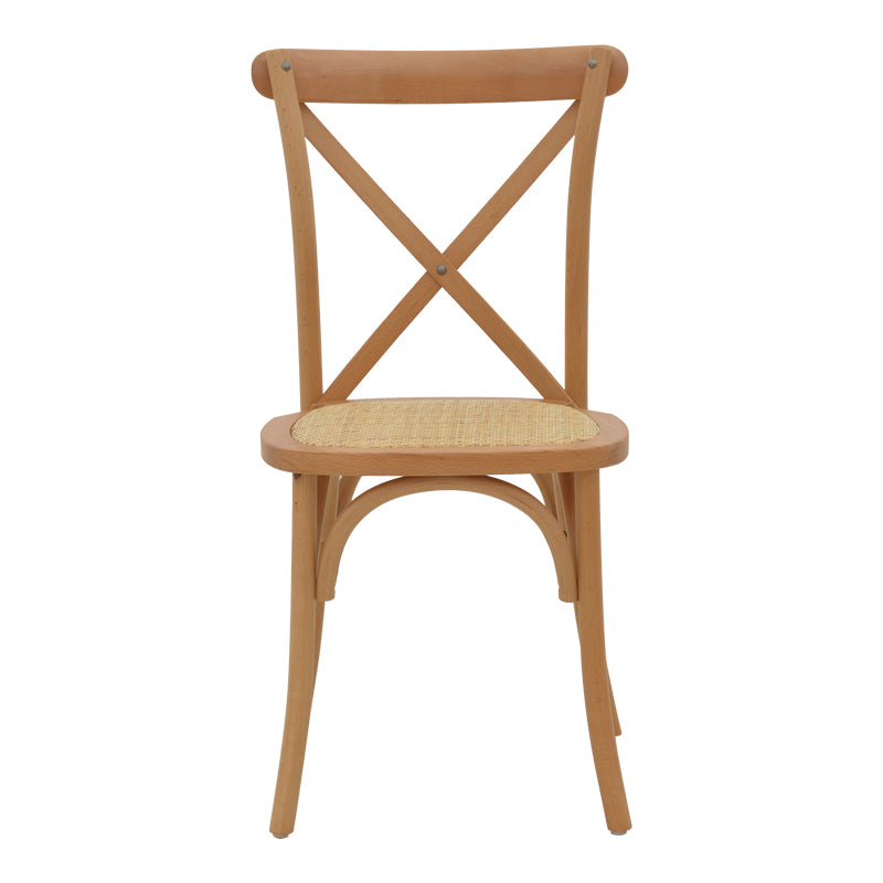 Καρέκλα Dylon Καρυδί Ξύλο Οξιάς-Έδρα Φυσικό Rattan 48x52x89