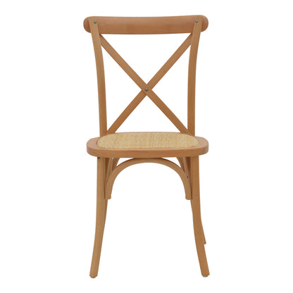 Καρέκλα Dylon Καρυδί Ξύλο Οξιάς-Έδρα Φυσικό Rattan 48x52x89